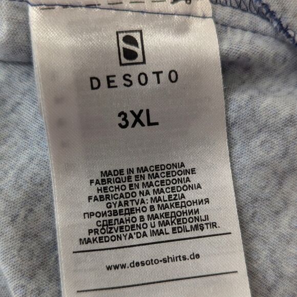 Desoto Men's 3XL Konrad Jersey Shirt Button Up Navy Print Collared Long Sleeve - Picture 5 of 10